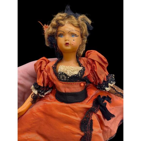 Antique Doll Marie Laure Paris 1930s Souvenir Coquette Lady Petticoat RARE - Picture 9 of 16